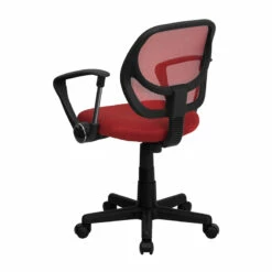 Mid-Back Red Mesh Swivel Task Chair With Arms - By Flash Furniture - Madison Seating -furniture Shop Mid Back Red Mesh Swivel Task Chair with Arms by Flash Furniture 4
