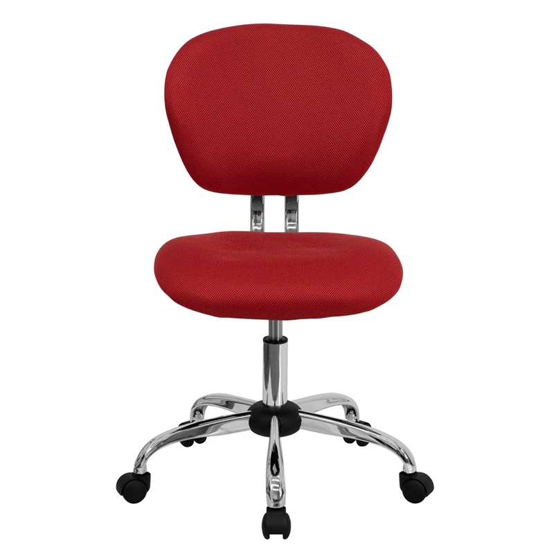 Mid-Back Red Mesh Swivel Task Chair With Chrome Base - By Flash Furniture - Madison Seating 6 Mid-Back Red Mesh Swivel Task Chair With Chrome Base - By Flash Furniture - Madison Seating - Image 4