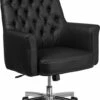 Mid-Back Traditional Tufted Black Leather Executive Swivel Chair With Arms - By Flash Furniture - Madison Seating 1 Mid-Back Traditional Tufted Black Leather Executive Swivel Chair With Arms - By Flash Furniture - Madison Seating -furniture Shop Mid Back Traditional Tufted Black Leather Executive Swivel Chair with Arms by Flash Furniture