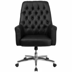Mid-Back Traditional Tufted Black Leather Executive Swivel Chair With Arms - By Flash Furniture - Madison Seating -furniture Shop Mid Back Traditional Tufted Black Leather Executive Swivel Chair with Arms by Flash Furniture 3