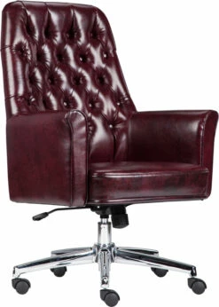 Mid-Back Traditional Tufted Burgundy Leather Executive Swivel Chair With Arms - By Flash Furniture - Madison Seating