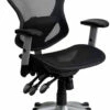 Mid-Back Transparent Black Mesh Multifunction Executive Swivel Chair With Adjustable Arms - By Flash Furniture - Madison Seating