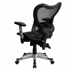Mid-Back Transparent Black Mesh Multifunction Executive Swivel Chair With Adjustable Arms - By Flash Furniture - Madison Seating -furniture Shop Mid Back Transparent Black Mesh Multifunction Executive Swivel Chair with Adjustable Arms by Flash Furniture 2