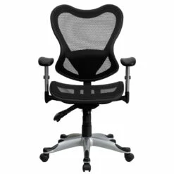 Mid-Back Transparent Black Mesh Multifunction Executive Swivel Chair With Adjustable Arms - By Flash Furniture - Madison Seating -furniture Shop Mid Back Transparent Black Mesh Multifunction Executive Swivel Chair with Adjustable Arms by Flash Furniture 3