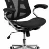 Mid-Back Transparent Black Mesh Swivel Task Chair With Chrome Base And Arms - By Flash Furniture - Madison Seating -furniture Shop Mid Back Transparent Black Mesh Swivel Task Chair with Chrome Base and Arms by Flash Furniture