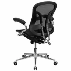 Mid-Back Transparent Black Mesh Swivel Task Chair With Chrome Base And Arms - By Flash Furniture - Madison Seating -furniture Shop Mid Back Transparent Black Mesh Swivel Task Chair with Chrome Base and Arms by Flash Furniture 2