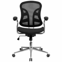 Mid-Back Transparent Black Mesh Swivel Task Chair With Chrome Base And Arms - By Flash Furniture - Madison Seating -furniture Shop Mid Back Transparent Black Mesh Swivel Task Chair with Chrome Base and Arms by Flash Furniture 3