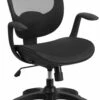 Mid-Back Transparent Black Mesh Swivel Task Chair With Seat Slider, Ratchet Back And Arms - By Flash Furniture - Madison Seating -furniture Shop Mid Back Transparent Black Mesh Swivel Task Chair with Seat Slider Ratchet Back and Arms by Flash Furniture