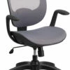 Mid-Back Transparent Gray Mesh Swivel Task Chair With Seat Slider, Ratchet Back And Arms - By Flash Furniture - Madison Seating -furniture Shop Mid Back Transparent Gray Mesh Swivel Task Chair with Seat Slider Ratchet Back and Arms by Flash Furniture
