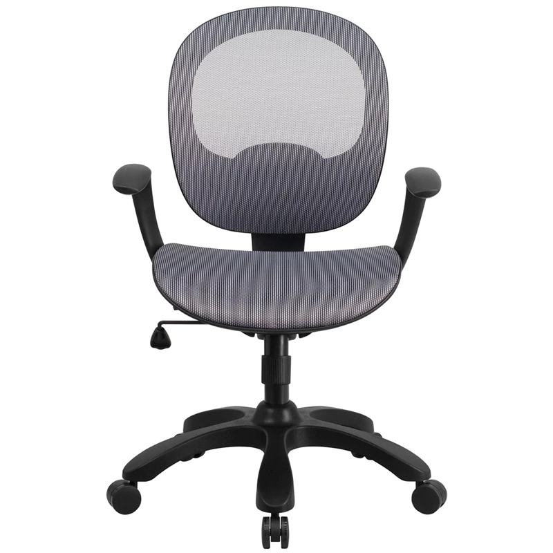 Mid-Back Transparent Gray Mesh Swivel Task Chair With Seat Slider, Ratchet Back And Arms - By Flash Furniture - Madison Seating 6 Mid-Back Transparent Gray Mesh Swivel Task Chair With Seat Slider, Ratchet Back And Arms - By Flash Furniture - Madison Seating - Image 4