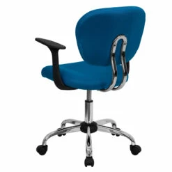 Mid-Back Turquoise Mesh Swivel Task Chair With Chrome Base And Arms - By Flash Furniture - Madison Seating 8 Mid-Back Turquoise Mesh Swivel Task Chair With Chrome Base And Arms - By Flash Furniture - Madison Seating -furniture Shop Mid Back Turquoise Mesh Swivel Task Chair with Chrome Base and Arms by Flash Furniture 2