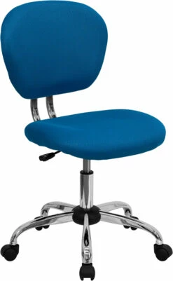 Mid-Back Turquoise Mesh Swivel Task Chair With Chrome Base - By Flash Furniture - Madison Seating