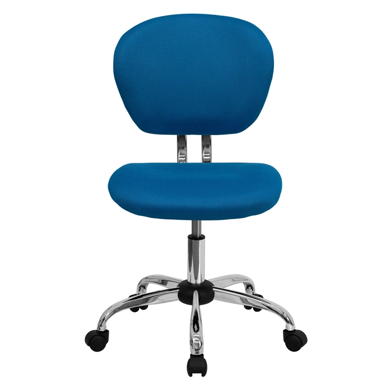 Mid-Back Turquoise Mesh Swivel Task Chair With Chrome Base - By Flash Furniture - Madison Seating 6 Mid-Back Turquoise Mesh Swivel Task Chair With Chrome Base - By Flash Furniture - Madison Seating - Image 4