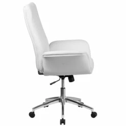 Mid-Back White Leather Executive Swivel Chair With Flared Arms - By Flash Furniture - Madison Seating 7 Mid-Back White Leather Executive Swivel Chair With Flared Arms - By Flash Furniture - Madison Seating -furniture Shop Mid Back White Leather Executive Swivel Chair with Flared Arms by Flash Furniture 1