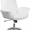 Mid-Back White Leather Executive Swivel Chair With Flared Arms - By Flash Furniture - Madison Seating 1 Mid-Back White Leather Executive Swivel Chair With Flared Arms - By Flash Furniture - Madison Seating -furniture Shop Mid Back White Leather Executive Swivel Chair with Flared Arms by Flash Furniture
