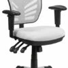 Mid-Back White Mesh Multifunction Executive Swivel Chair With Adjustable Arms - By Flash Furniture - Madison Seating