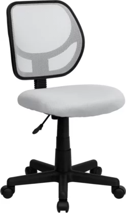 Mid-Back White Mesh Swivel Task Chair - By Flash Furniture - Madison Seating