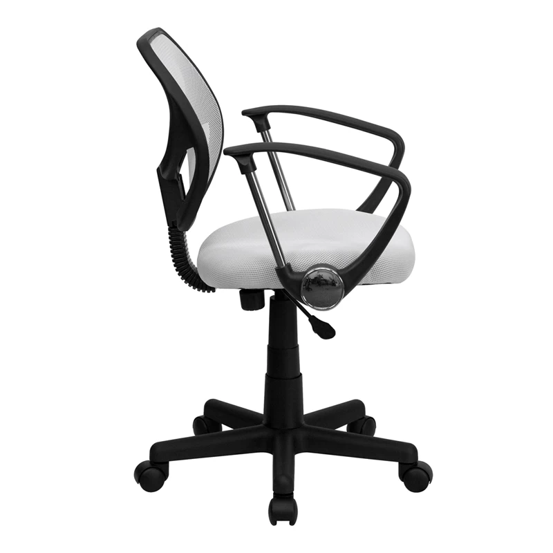 Mid-Back White Mesh Swivel Task Chair With Arms - By Flash Furniture - Madison Seating 5 Mid-Back White Mesh Swivel Task Chair With Arms - By Flash Furniture - Madison Seating - Image 3