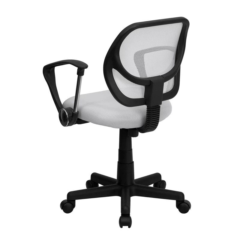 Mid-Back White Mesh Swivel Task Chair With Arms - By Flash Furniture - Madison Seating 6 Mid-Back White Mesh Swivel Task Chair With Arms - By Flash Furniture - Madison Seating - Image 4