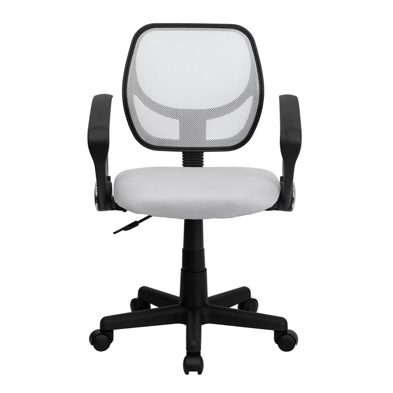 Mid-Back White Mesh Swivel Task Chair With Arms - By Flash Furniture - Madison Seating 8 Mid-Back White Mesh Swivel Task Chair With Arms - By Flash Furniture - Madison Seating - Image 6