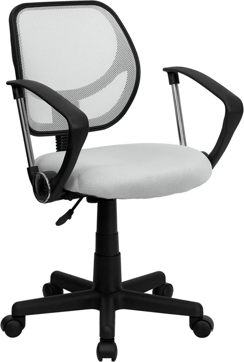 Mid-Back White Mesh Swivel Task Chair With Arms - By Flash Furniture - Madison Seating 3 Mid-Back White Mesh Swivel Task Chair With Arms - By Flash Furniture - Madison Seating