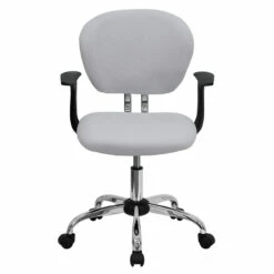 Mid-Back White Mesh Swivel Task Chair With Chrome Base And Arms - By Flash Furniture - Madison Seating 9 Mid-Back White Mesh Swivel Task Chair With Chrome Base And Arms - By Flash Furniture - Madison Seating -furniture Shop Mid Back White Mesh Swivel Task Chair with Chrome Base and Arms by Flash Furniture 3