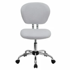 Mid-Back White Mesh Swivel Task Chair With Chrome Base - By Flash Furniture - Madison Seating -furniture Shop Mid Back White Mesh Swivel Task Chair with Chrome Base by Flash Furniture 3