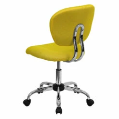 Mid-Back Yellow Mesh Swivel Task Chair With Chrome Base - By Flash Furniture - Madison Seating -furniture Shop Mid Back Yellow Mesh Swivel Task Chair with Chrome Base by Flash Furniture 2