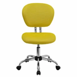 Mid-Back Yellow Mesh Swivel Task Chair With Chrome Base - By Flash Furniture - Madison Seating -furniture Shop Mid Back Yellow Mesh Swivel Task Chair with Chrome Base by Flash Furniture 3