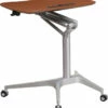 Mobile Sit-Down, Stand-Up Mahogany Computer Desk With 28.25''W Top (Adjustable Range 29'' - 41'') - By Flash Furniture - Madison Seating -furniture Shop Mobile Sit Down Stand Up Mahogany Computer Desk with 28.25W Top Adjustable Range 29 41 by Flash Furniture