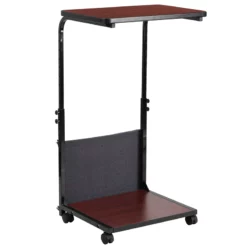 Mobile Sit-Down, Stand-Up Mahogany Computer Desk With Removable Pouch (Adjustable Range 27'' - 46.5'') - By Flash Furniture - Madison Seating -furniture Shop Mobile Sit Down Stand Up Mahogany Computer Desk with Removable Pouch Adjustable Range 27 46.5 by Flash Furniture 1