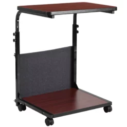 Mobile Sit-Down, Stand-Up Mahogany Computer Desk With Removable Pouch (Adjustable Range 27'' - 46.5'') - By Flash Furniture - Madison Seating -furniture Shop Mobile Sit Down Stand Up Mahogany Computer Desk with Removable Pouch Adjustable Range 27 46.5 by Flash Furniture 2