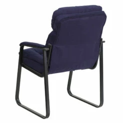 Navy Microfiber Executive Side Reception Chair With Sled Base - By Flash Furniture - Madison Seating -furniture Shop Navy Microfiber Executive Side Reception Chair with Sled Base by Flash Furniture 2