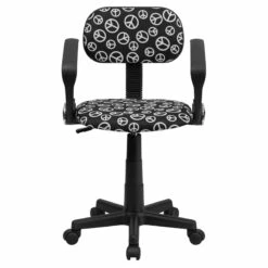 Peace Sign Printed Swivel Task Chair With Arms - By Flash Furniture - Madison Seating -furniture Shop Peace Sign Printed Swivel Task Chair with Arms by Flash Furniture 3
