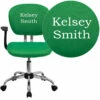 Personalized Mid-Back Bright Green Mesh Swivel Task Chair With Chrome Base And Arms - By Flash Furniture - Madison Seating -furniture Shop Personalized Mid Back Bright Green Mesh Swivel Task Chair with Chrome Base and Arms by Flash Furniture