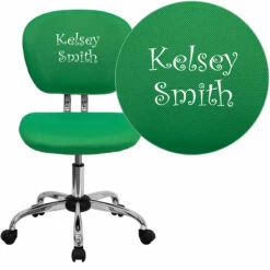 Personalized Mid-Back Bright Green Mesh Swivel Task Chair With Chrome Base - By Flash Furniture - Madison Seating