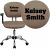Personalized Mid-Back Coffee Brown Mesh Swivel Task Chair With Chrome Base And Arms - By Flash Furniture - Madison Seating