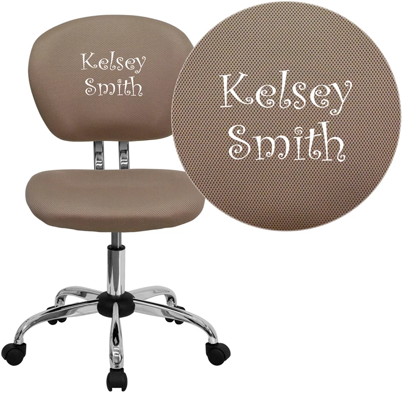 Personalized Mid-Back Coffee Brown Mesh Swivel Task Chair With Chrome Base - By Flash Furniture - Madison Seating 3 Personalized Mid-Back Coffee Brown Mesh Swivel Task Chair With Chrome Base - By Flash Furniture - Madison Seating