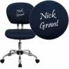 Personalized Mid-Back Navy Mesh Swivel Task Chair With Chrome Base - By Flash Furniture - Madison Seating -furniture Shop Personalized Mid Back Navy Mesh Swivel Task Chair with Chrome Base by Flash Furniture
