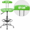 Personalized Vibrant Apple Green And Chrome Drafting Stool With Tractor Seat - By Flash Furniture - Madison Seating -furniture Shop Personalized Vibrant Apple Green and Chrome Drafting Stool with Tractor Seat by Flash Furniture