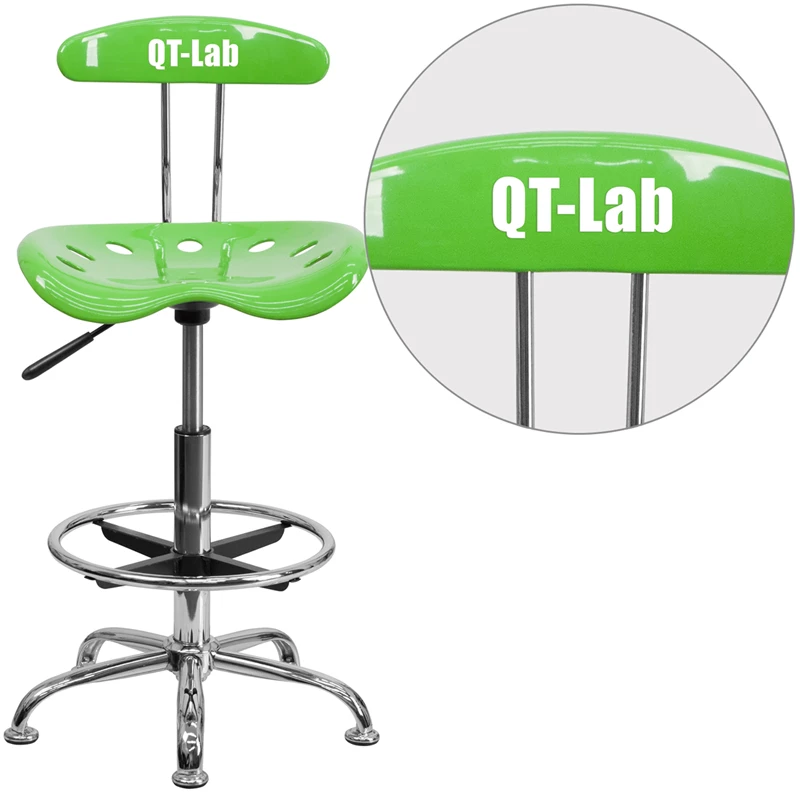 Personalized Vibrant Apple Green And Chrome Drafting Stool With Tractor Seat - By Flash Furniture - Madison Seating 3 Personalized Vibrant Apple Green And Chrome Drafting Stool With Tractor Seat - By Flash Furniture - Madison Seating