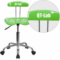 Personalized Vibrant Apple Green And Chrome Swivel Task Chair With Tractor Seat - By Flash Furniture - Madison Seating