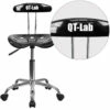 Personalized Vibrant Black And Chrome Swivel Task Chair With Tractor Seat - By Flash Furniture - Madison Seating -furniture Shop Personalized Vibrant Black and Chrome Swivel Task Chair with Tractor Seat by Flash Furniture 1