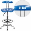 Personalized Vibrant Bright Blue And Chrome Drafting Stool With Tractor Seat - By Flash Furniture - Madison Seating -furniture Shop Personalized Vibrant Bright Blue and Chrome Drafting Stool with Tractor Seat by Flash Furniture 1