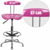 Personalized Vibrant Candy Heart And Chrome Drafting Stool With Tractor Seat - By Flash Furniture - Madison Seating