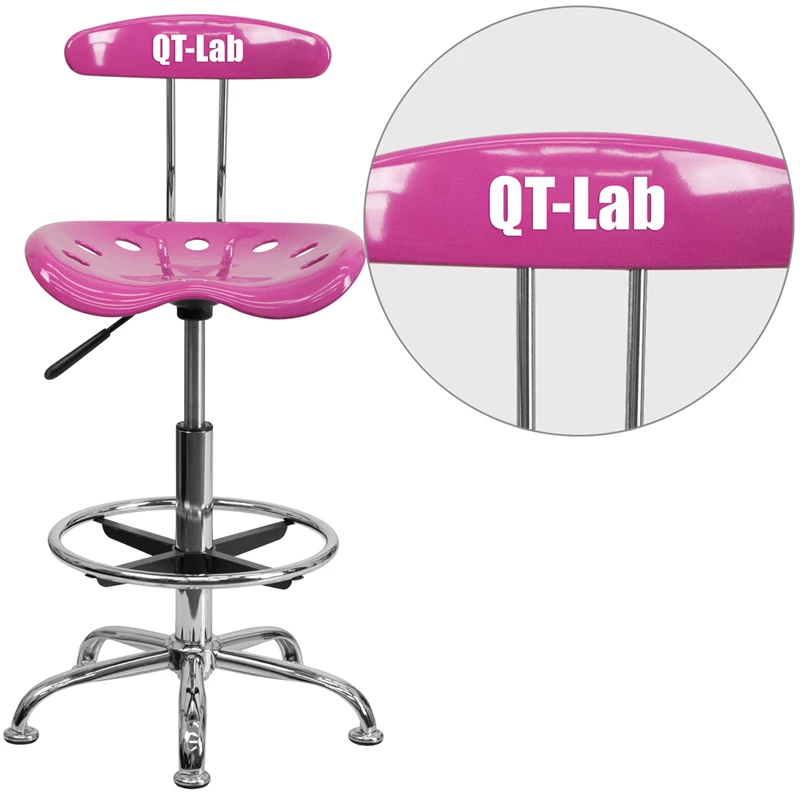 Personalized Vibrant Candy Heart And Chrome Drafting Stool With Tractor Seat - By Flash Furniture - Madison Seating 3 Personalized Vibrant Candy Heart And Chrome Drafting Stool With Tractor Seat - By Flash Furniture - Madison Seating