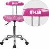 Personalized Vibrant Candy Heart And Chrome Swivel Task Chair With Tractor Seat - By Flash Furniture - Madison Seating