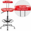 Personalized Vibrant Cherry Tomato And Chrome Drafting Stool With Tractor Seat - By Flash Furniture - Madison Seating -furniture Shop Personalized Vibrant Cherry Tomato and Chrome Drafting Stool with Tractor Seat by Flash Furniture 1