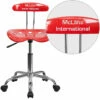 Personalized Vibrant Cherry Tomato And Chrome Swivel Task Chair With Tractor Seat - By Flash Furniture - Madison Seating