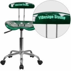 Personalized Vibrant Green And Chrome Swivel Task Chair With Tractor Seat - By Flash Furniture - Madison Seating